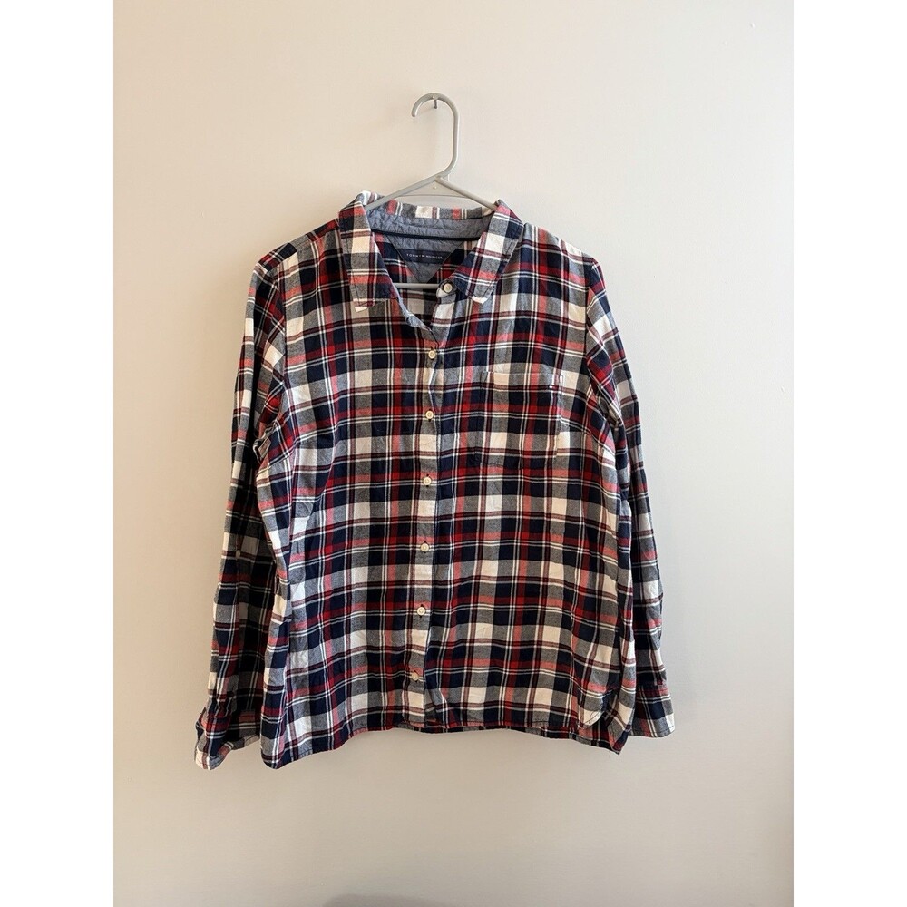 Tommy Hilfiger Men's Plaid Flannel Cotton Button-Down, fall, casual, outdoors